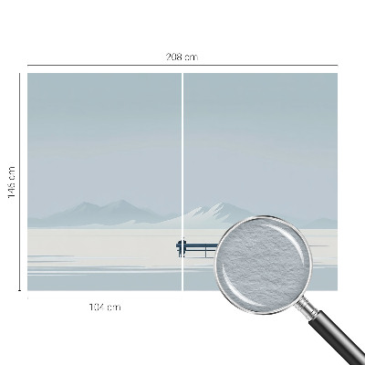 Stenska dekoracija fototapeta z motivom minimalistične pokrajine