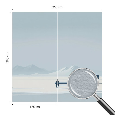 Stenska dekoracija fototapeta z motivom minimalistične pokrajine