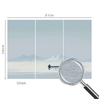 Stenska dekoracija fototapeta z motivom minimalistične pokrajine