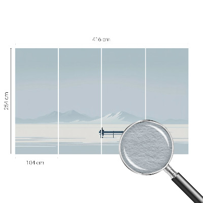 Stenska dekoracija fototapeta z motivom minimalistične pokrajine