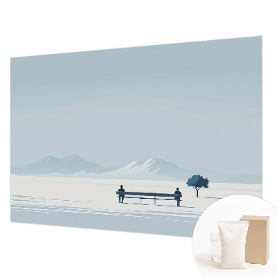 Stenska dekoracija fototapeta z motivom minimalistične pokrajine