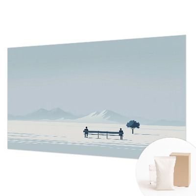 Stenska dekoracija fototapeta z motivom minimalistične pokrajine