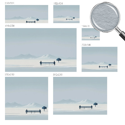 Stenska dekoracija fototapeta z motivom minimalistične pokrajine