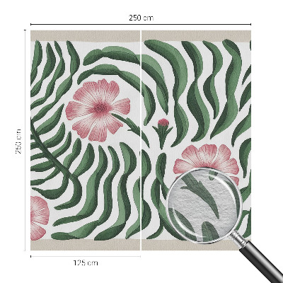 Fototapeta za steno s cvetličnim in listnatim motivom