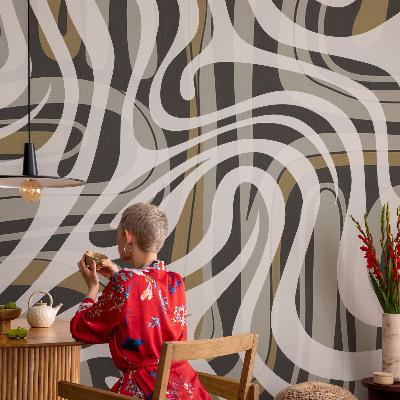 Stenska fototapeta flis Abstraktne črte