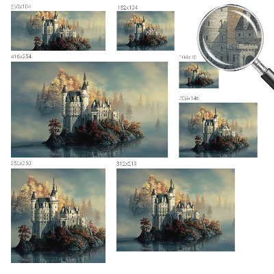 Tiskana fototapeta flis s motivom pravljičnega gradu