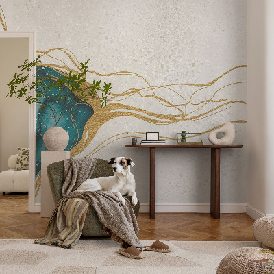 Netkana fototapeta Turkizne črte