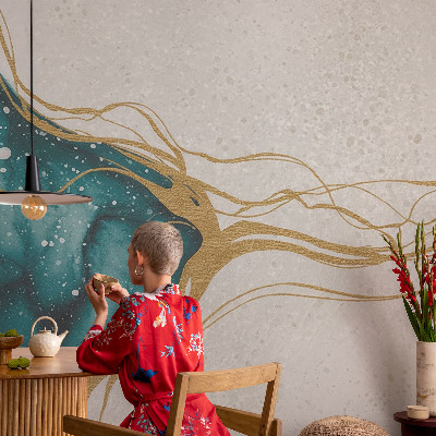 Netkana fototapeta Turkizne črte