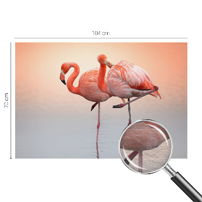 Stenska fototapeta Fliz z motivom nežnih flamingov