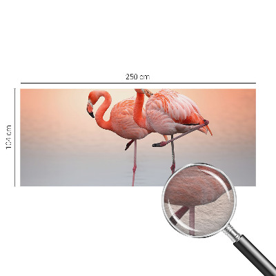 Stenska fototapeta Fliz z motivom nežnih flamingov