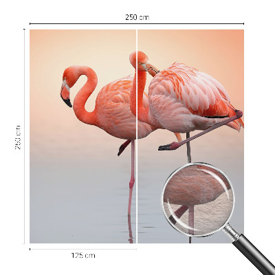 Stenska fototapeta Fliz z motivom nežnih flamingov