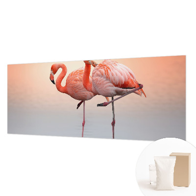 Stenska fototapeta Fliz z motivom nežnih flamingov