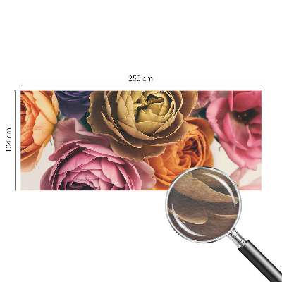 Fototapeta s tiskom z motivom barvitih vrtnic
