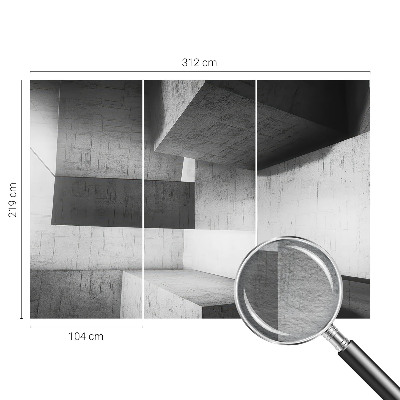 Stenska dekoracija fototapeta z geometrijskim motivom s tridimenzionalnim učinkom