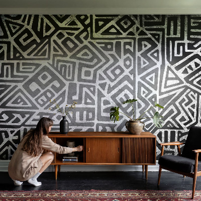 Moderna fototapeta z geometrijskim labirintnim motivom