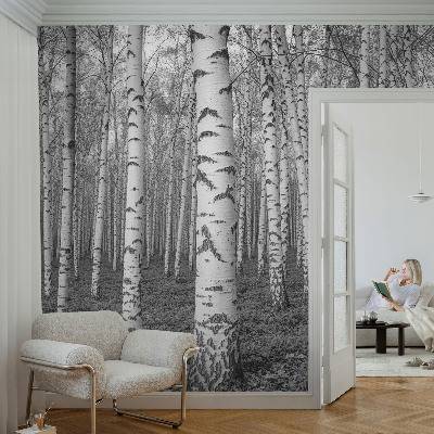 Tiskana fototapeta flis z vzorcem breze v gozdnem motivu