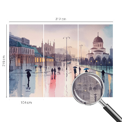 Moderna fototapeta Deževen sprehod