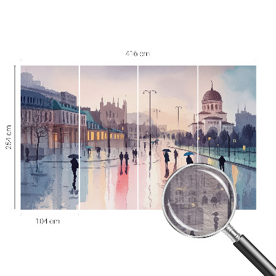 Moderna fototapeta Deževen sprehod