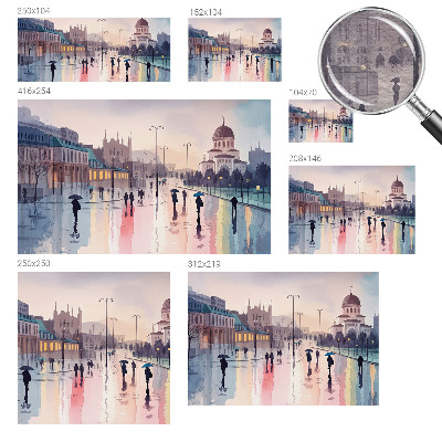 Moderna fototapeta Deževen sprehod