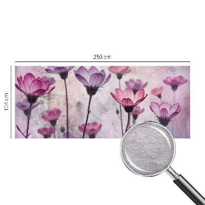Tiskana fototapeta flis v pastelnih barvah z motivom cvetlic