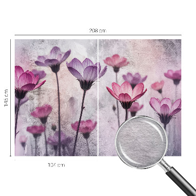 Tiskana fototapeta flis v pastelnih barvah z motivom cvetlic