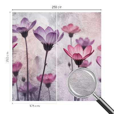 Tiskana fototapeta flis v pastelnih barvah z motivom cvetlic