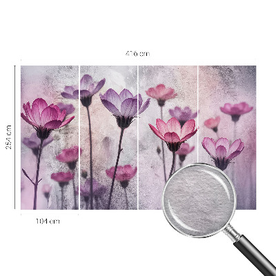 Tiskana fototapeta flis v pastelnih barvah z motivom cvetlic