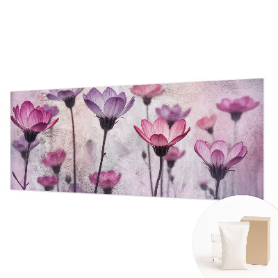Tiskana fototapeta flis v pastelnih barvah z motivom cvetlic
