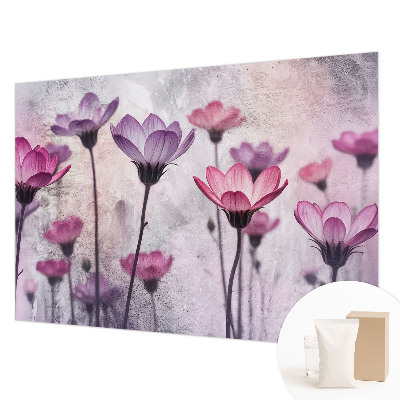 Tiskana fototapeta flis v pastelnih barvah z motivom cvetlic