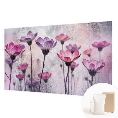 Tiskana fototapeta flis v pastelnih barvah z motivom cvetlic