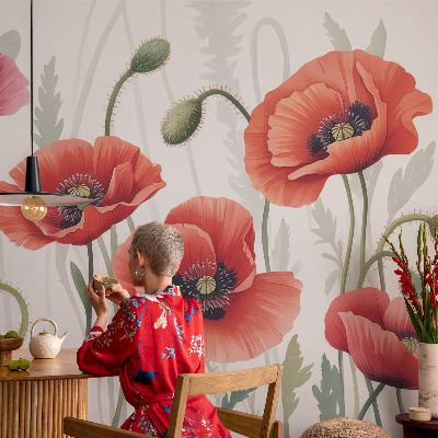 Flis fototapeta za otroško sobo Rdeči maki