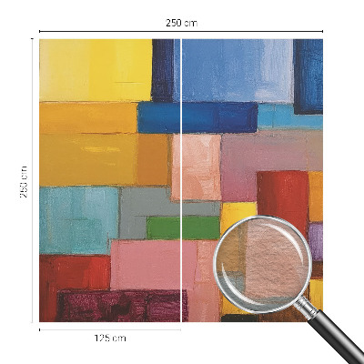 Fototapeta za dnevno sobo z motivom barvnih pravokotnikov