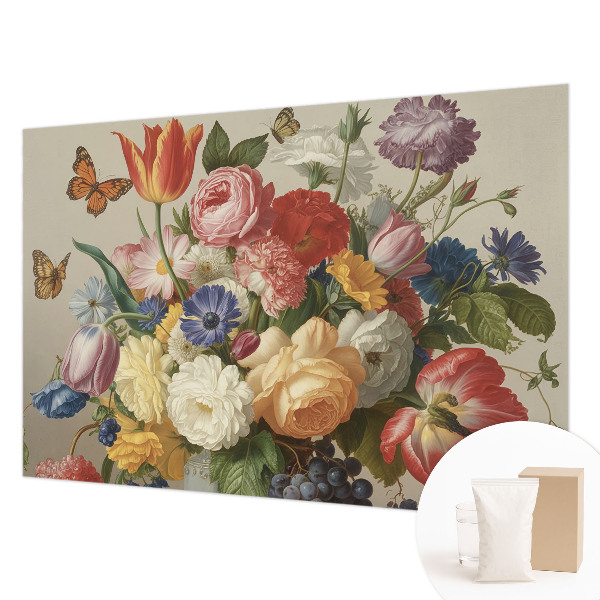 Fototapeta s tiskom Rože in metulji