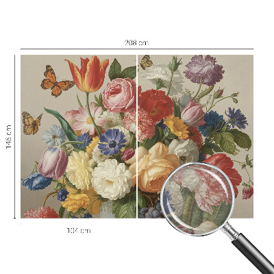 Fototapeta s tiskom Rože in metulji