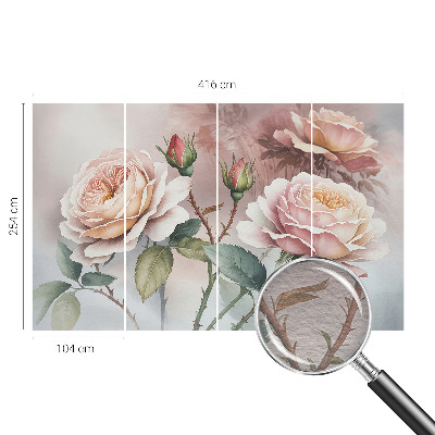 Flis fototapeta za otroško sobo Pastelne vrtnice