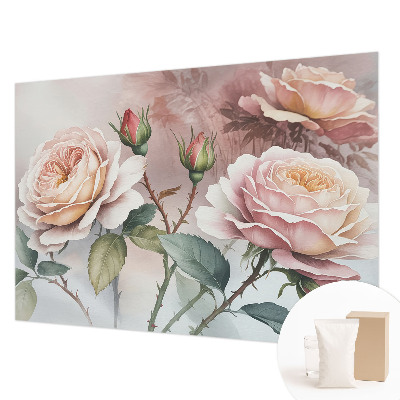 Flis fototapeta za otroško sobo z motivom pastelnih vrtnic