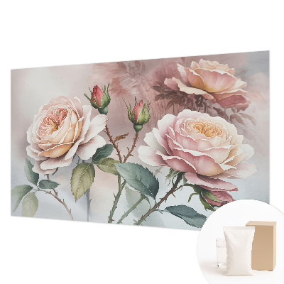 Flis fototapeta za otroško sobo z motivom pastelnih vrtnic
