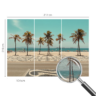 Stenska fototapeta flis s motivom plaže s palmami