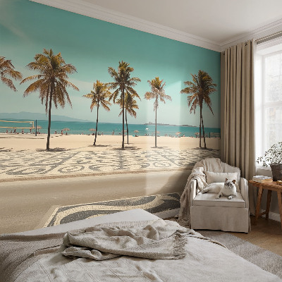 Stenska fototapeta flis s motivom plaže s palmami