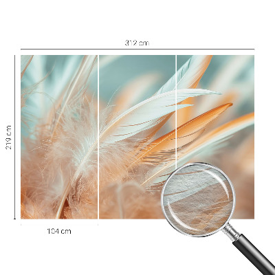 Fototapeta za spalnico z motivom nežnega perja