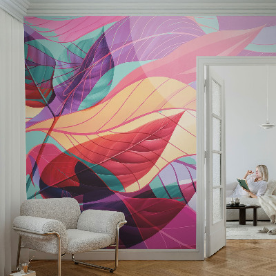 Flis fototapeta z abstraktnim motivom listov