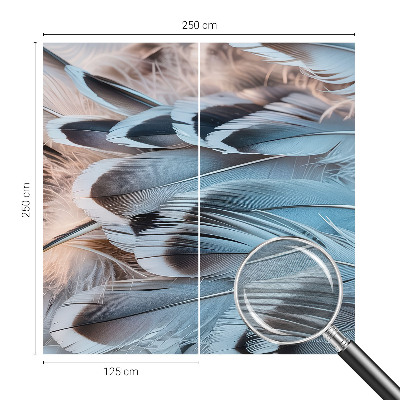 Fototapeta po meri z modrim vzorcem perja