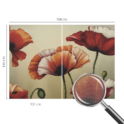 Fototapeta za spalnico z vzorcem veselih makov