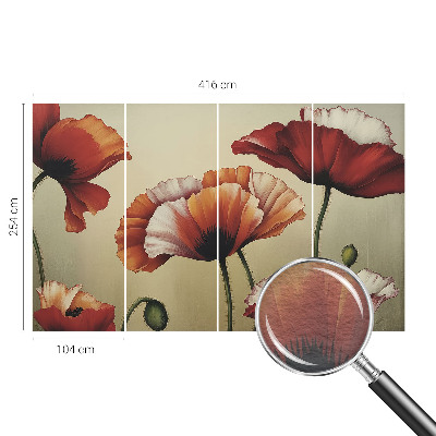 Fototapeta za spalnico z vzorcem veselih makov