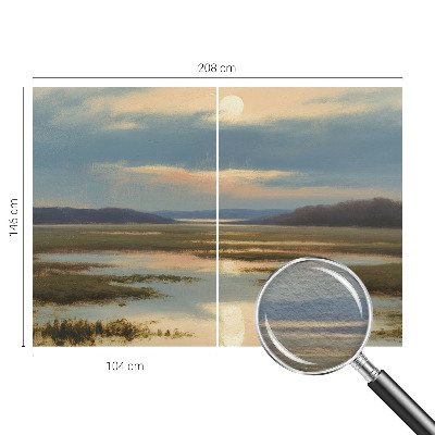 Stenska dekoracija fototapeta z motivom atmosferske pokrajine