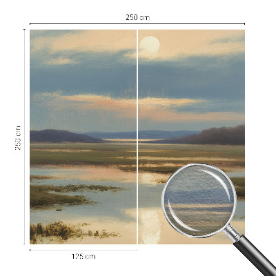 Stenska dekoracija fototapeta z motivom atmosferske pokrajine