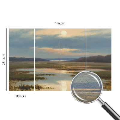 Stenska dekoracija fototapeta z motivom atmosferske pokrajine