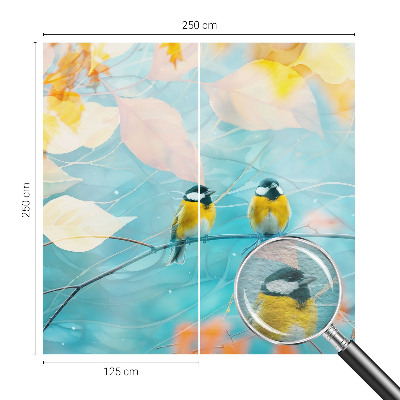 Stenska dekoracija fototapeta Pomladne ptice