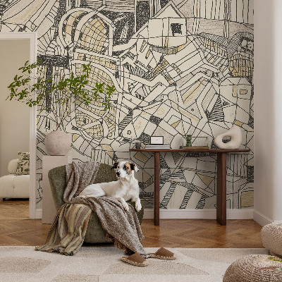 Fototapeta za dnevno sobo z motivom geometrijske abstrakcije