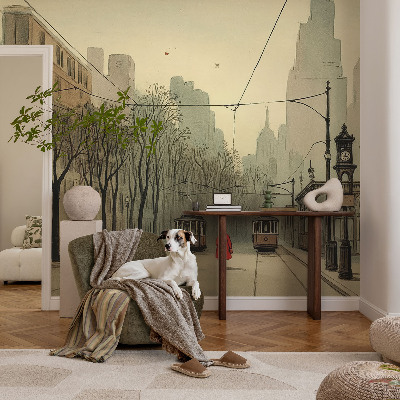 Fototapeta za spalnico z motivom urbane simetrije